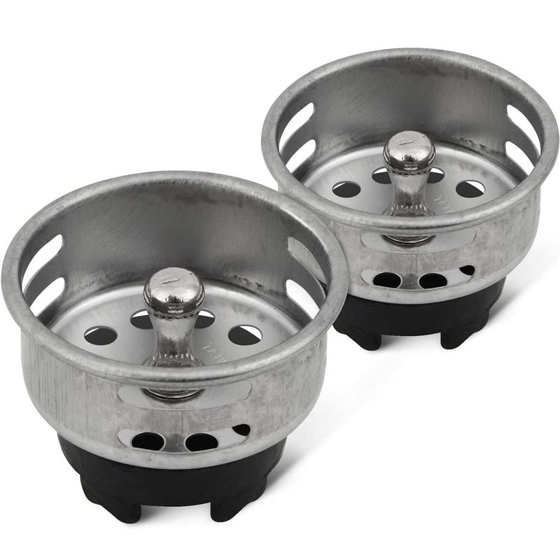 HIGHCRAFT 97733-2 Stainless Steel Junior Duo Strainer/Stopper (1.5 inch) Replacement Basket for Bar and Prep Sinks Drains pack of 2 - Image 1
